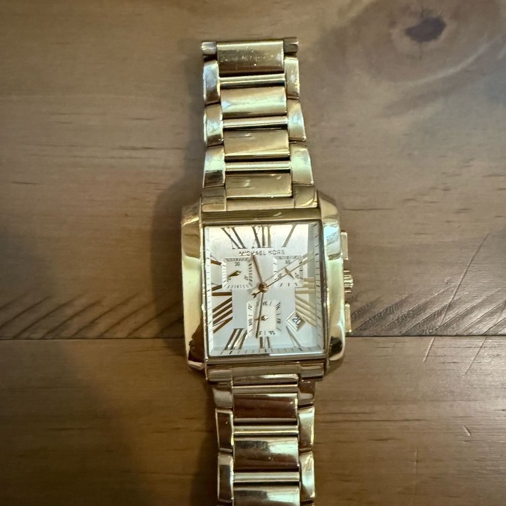 Michael Kors Gold-Tone Square Watch